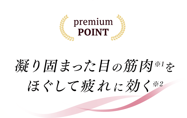 premium POINT　凝り固まった目の筋肉※1をほぐして疲れに効く※2