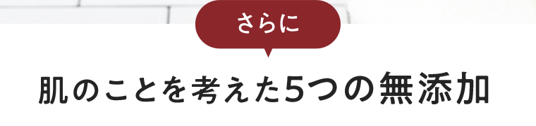 さらに肌のことを考えた5つの無添加