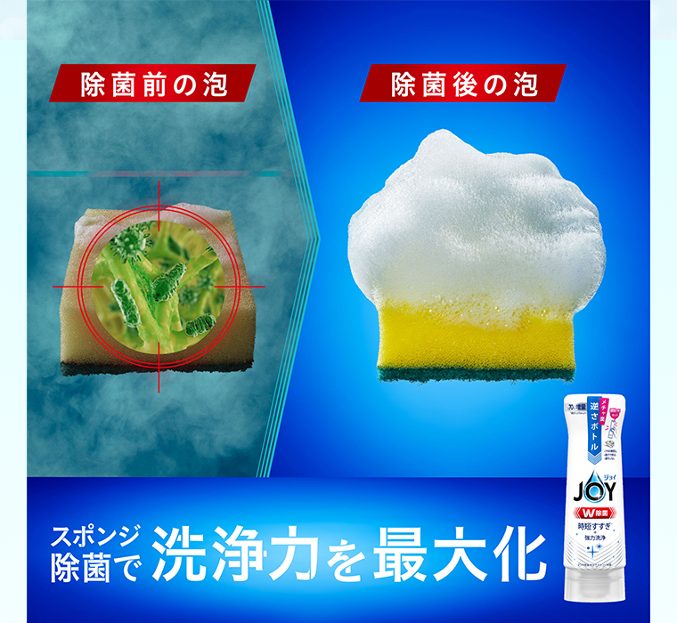 スポンジ除菌で洗浄力を最大化