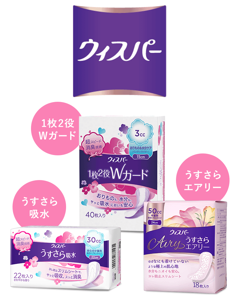ウィスパー　【1枚2役Wガード】【うすさら吸水】【うすさらエアリー】