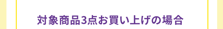 対象商品3点お買い上げの場合