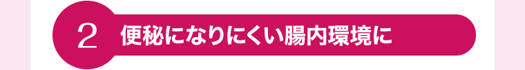 2　便秘になりにくい腸内環境に