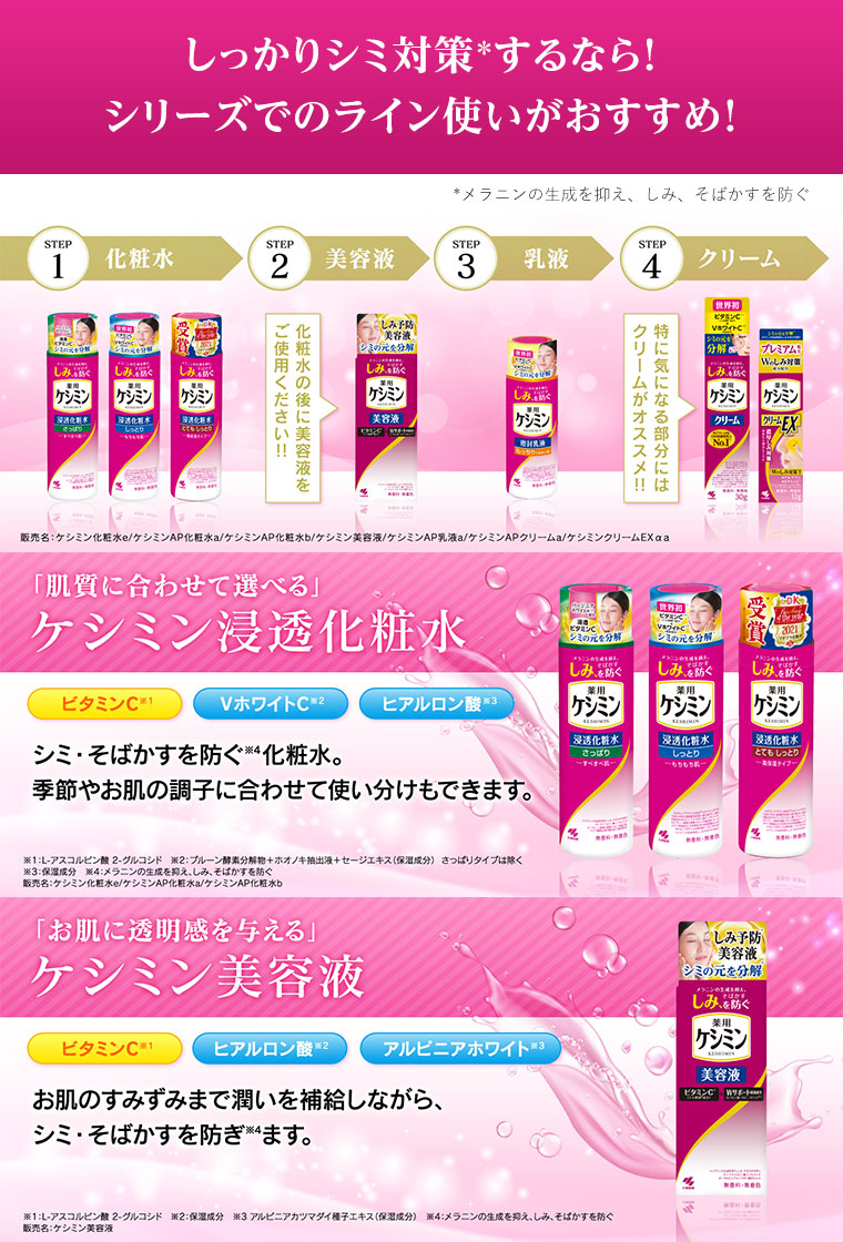 しっかりシミ対策するなら！シリーズでのライン使いがおすすめ！