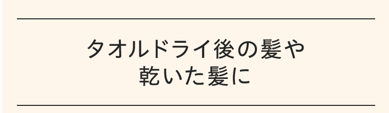 タオルドライ後の髪や乾いた髪に