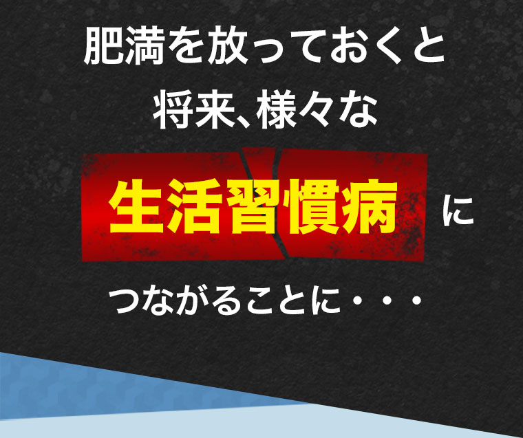 肥満を放っておくと将来、様々な生活習慣病につあがることに…