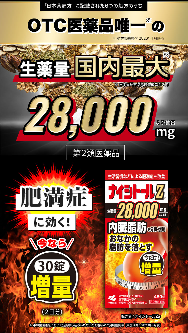 OTC医薬品唯一の生薬量国内最大28,000mg