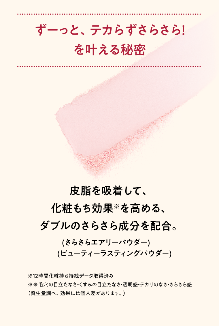 ずーっと、テカらずさらさら！を叶える秘密