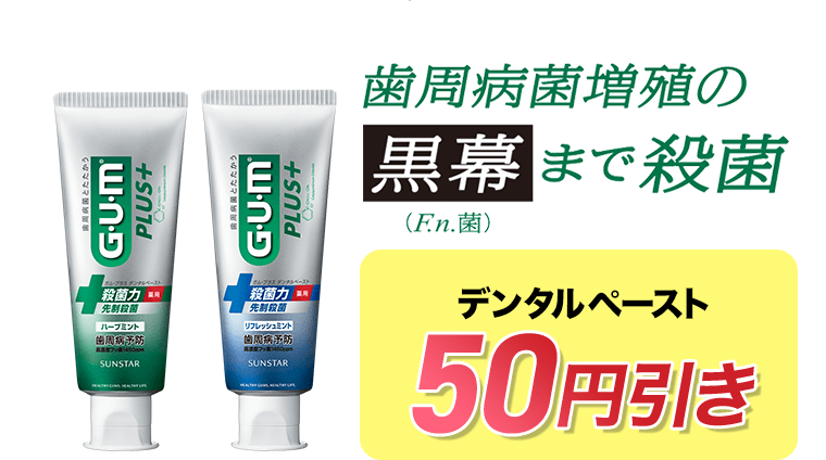 歯周病菌増殖の黒幕（F.n.菌）まで殺菌　デンタルペースト　50円引き