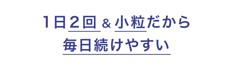 1日2回 & 小粒だから毎日続けやすい