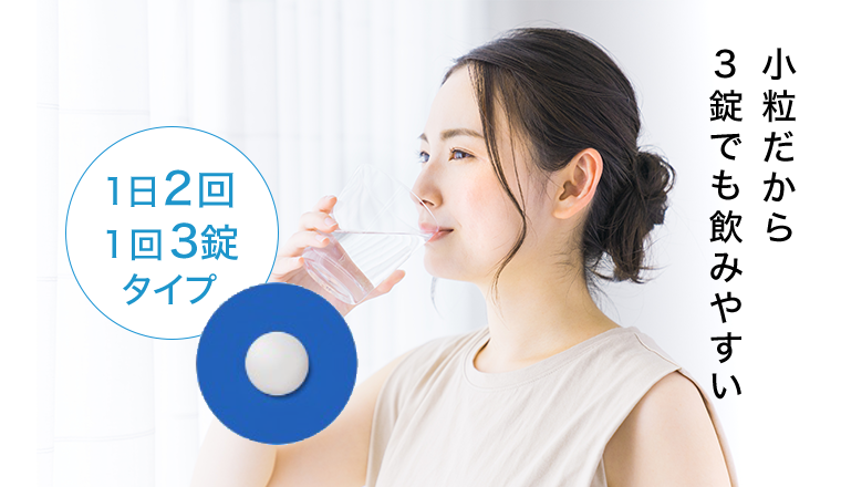 1日2回 1回3錠タイプ 小粒だから3錠でも飲みやすい