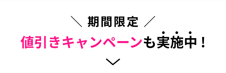 期間限定 値引きキャンペーンも実施中！