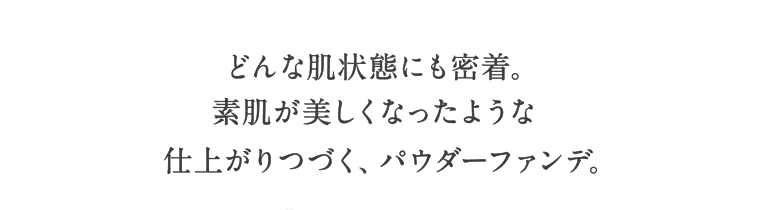 どんな肌状態にも密着。素肌が美しくなったような仕上がりがつづく、パウダーファンデ。