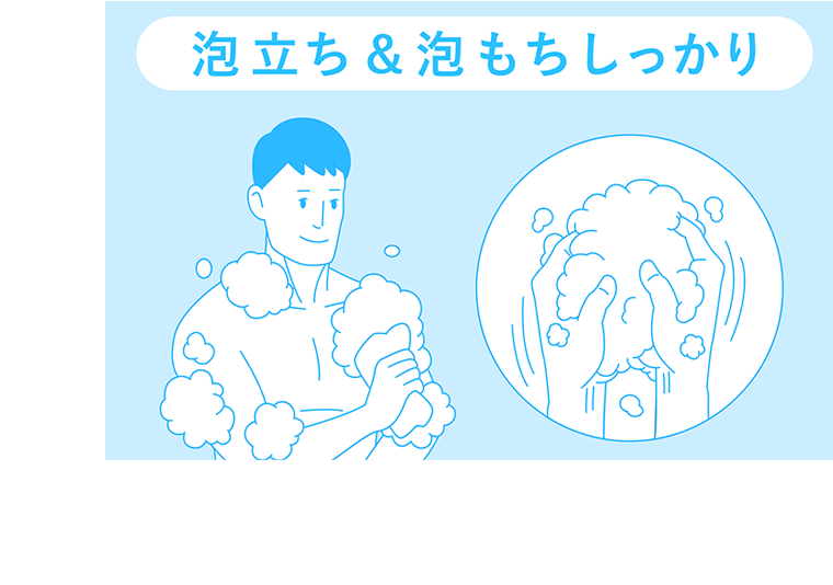 泡立ち＆泡もちしっかり