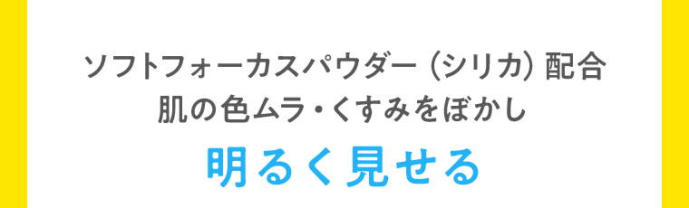 ソフトフォーカスパウダー(シリカ) 配合 肌の色ムラ・くすみをぼかし明るく見せる