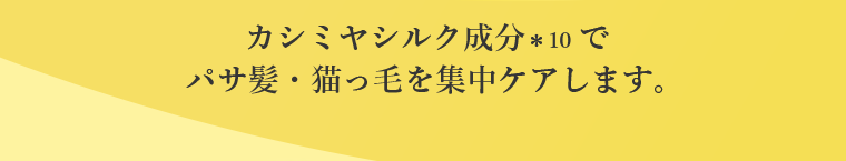 カシミヤシルク成分でパサ髪・猫っ毛を集中ケアします。