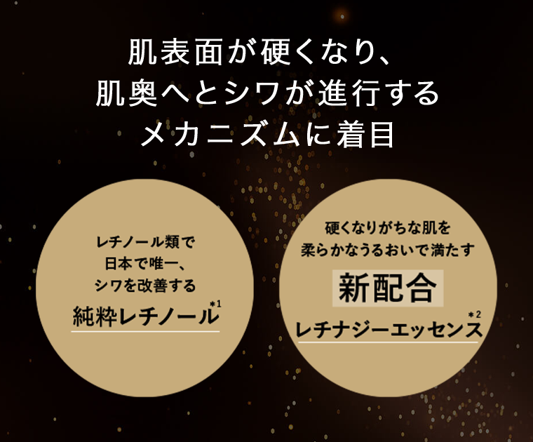 肌表面が硬くなり、肌奥へとシワが進行するメカニズムに着目