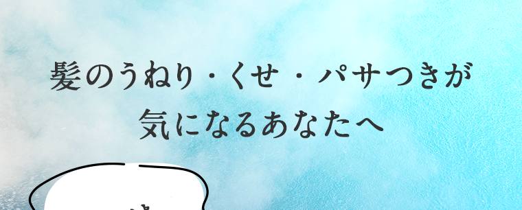髪のうねり・くせ・パサつきが気になるあなたへ