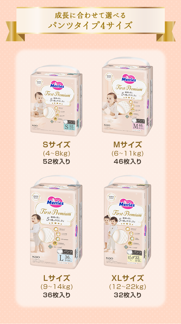 パンツタイプ4サイズ