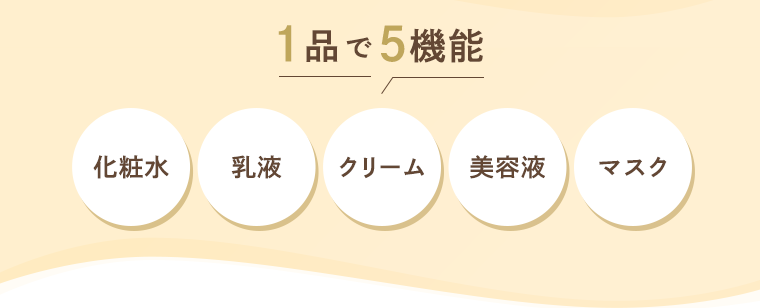 1品で5機能　化粧水 乳液 クリーム 美容液 マスク