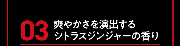 03　爽やかさを演出するシトラスジンジャーの香り