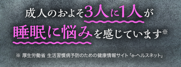 成人のおよそ3人に1人が睡眠に悩みを感じています※