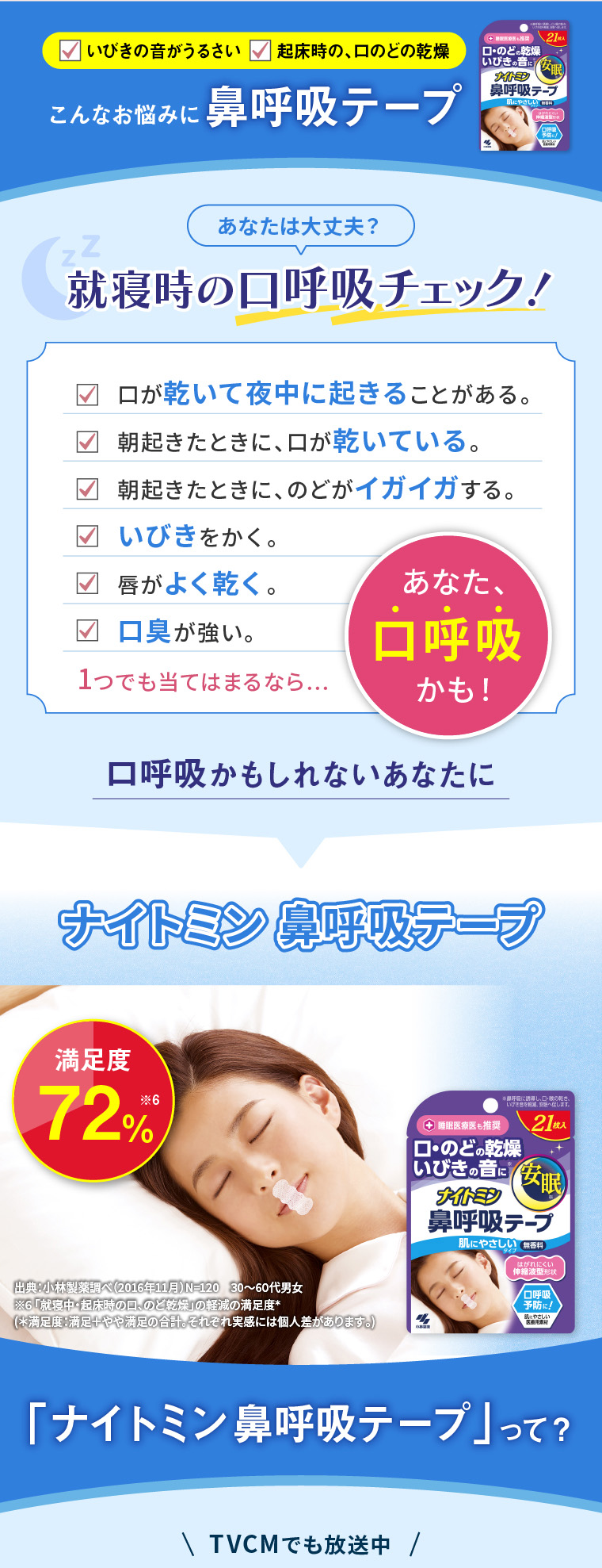 こんなお悩みに鼻呼吸テープ
