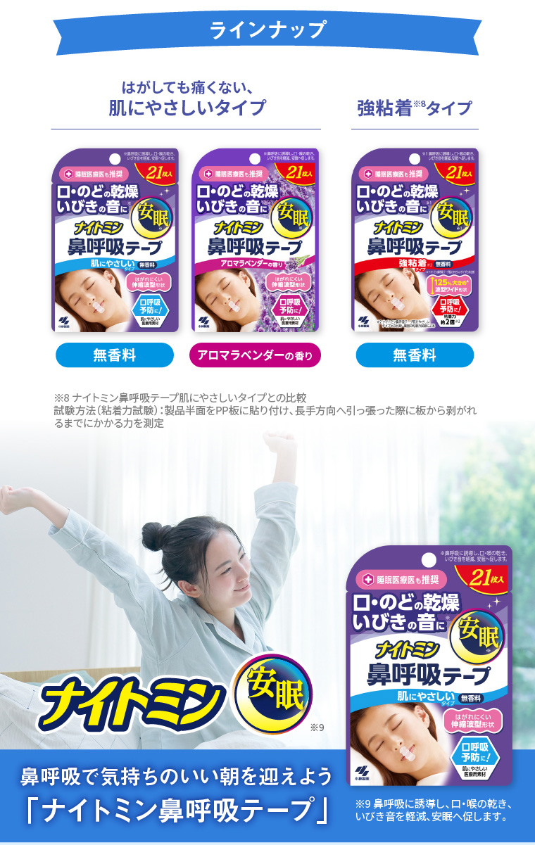鼻呼吸で気持ちのいい朝を迎えよう「ナイトミン鼻呼吸テープ」