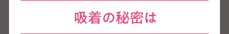 吸着の秘密は