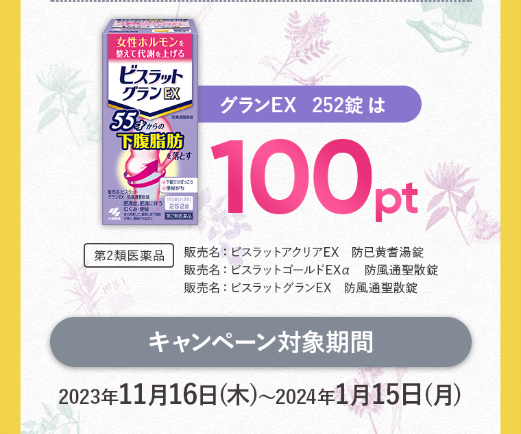 グランEX 252錠は100pt [第2類医薬品] キャンペーン対象期間：2023年11月16日(木)～2024年1月15日(月)