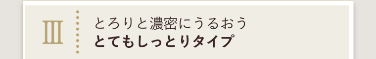 Ⅲ とろりと濃密にうるおうとてもしっとりタイプ