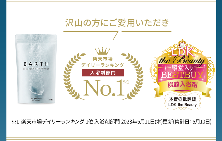 沢山の方にご愛用いただき楽天市場デイリーランキング入浴剤部門No1