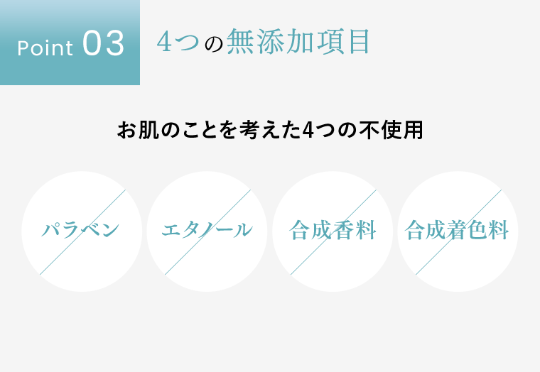 Point3　4つの無添加項目
