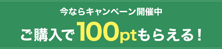 今ならキャンペーン開催中ご購入で100ptもらえる！