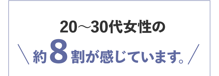 20〜30代女性の約8割が感じています。
