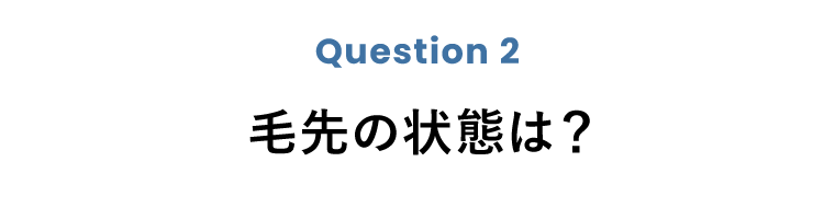 Question2　毛先の状態は？