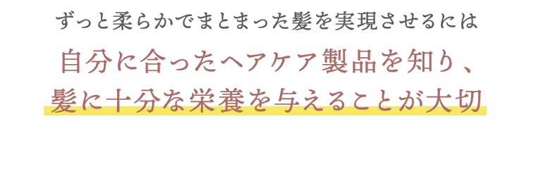 ずっと柔らかでまとまった髪を実現させるには自分に合ったヘアケア製品を知り、髪に十分な栄養を与えることが大切