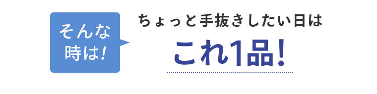 これ1品！