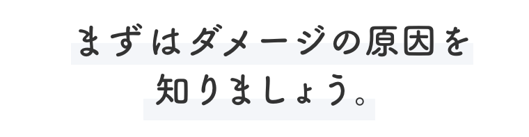 まずはダメージの原因を知りましょう。