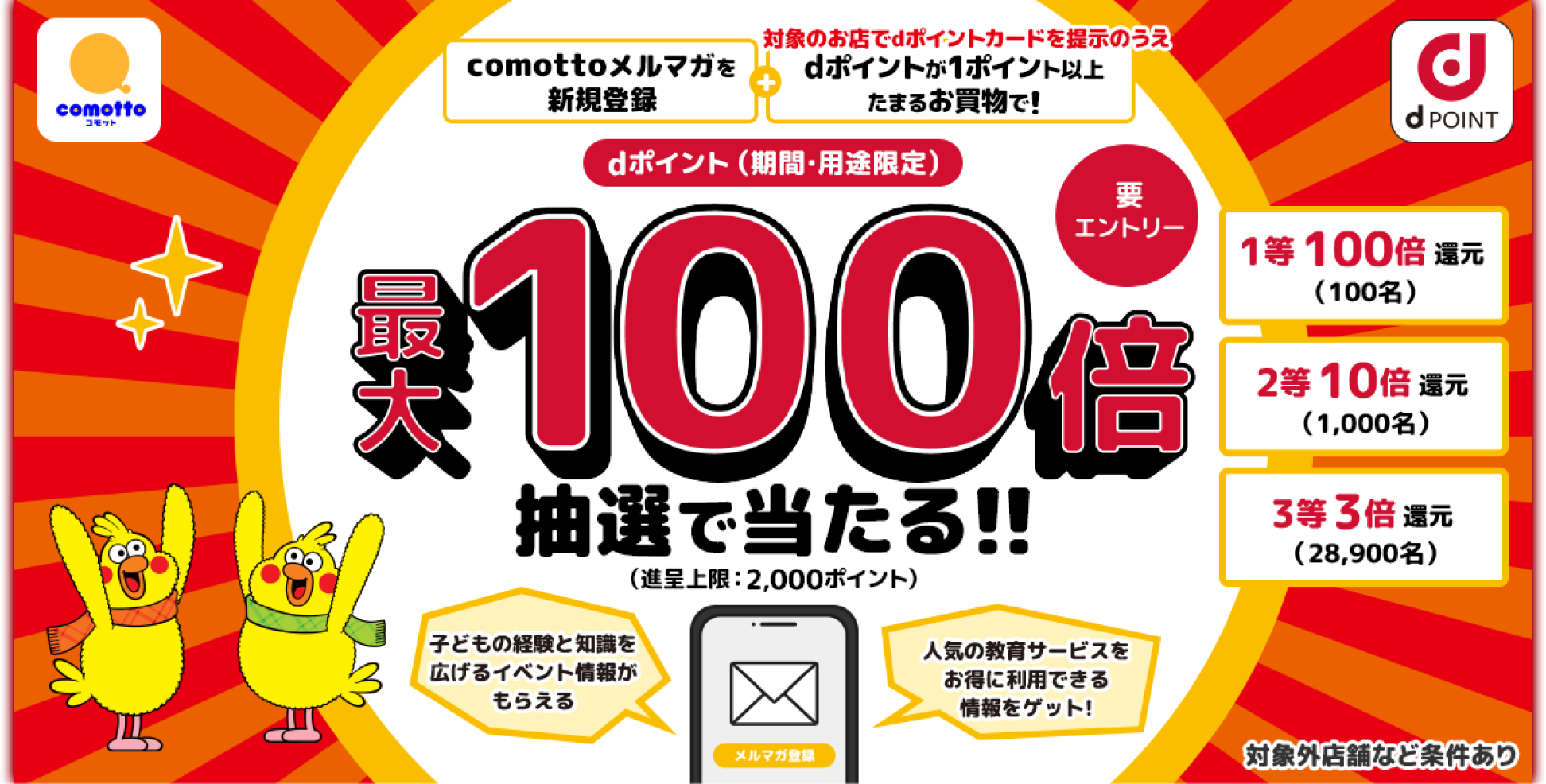 dポイント最大で100倍当たる！