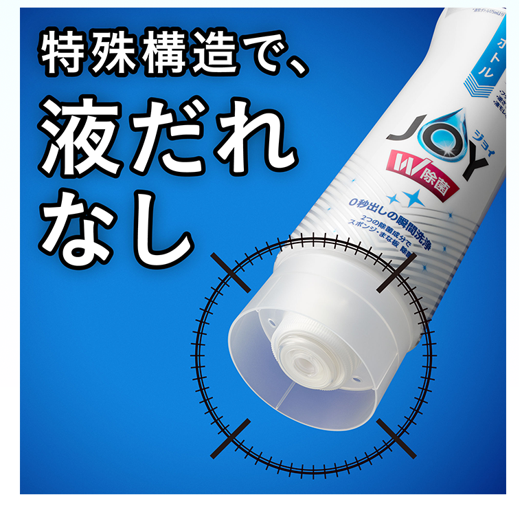 特殊構造で、液だれなし