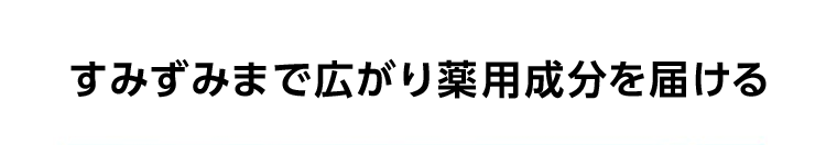 すみずみまで広がり薬用成分を届ける