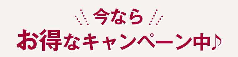 今ならお得なキャンペーン中♪