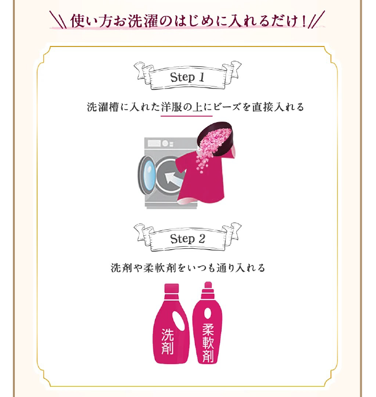 使い方お洗濯のはじめに入れるだけ！