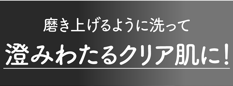 磨き上げるように洗って澄みわたるクリア肌に！