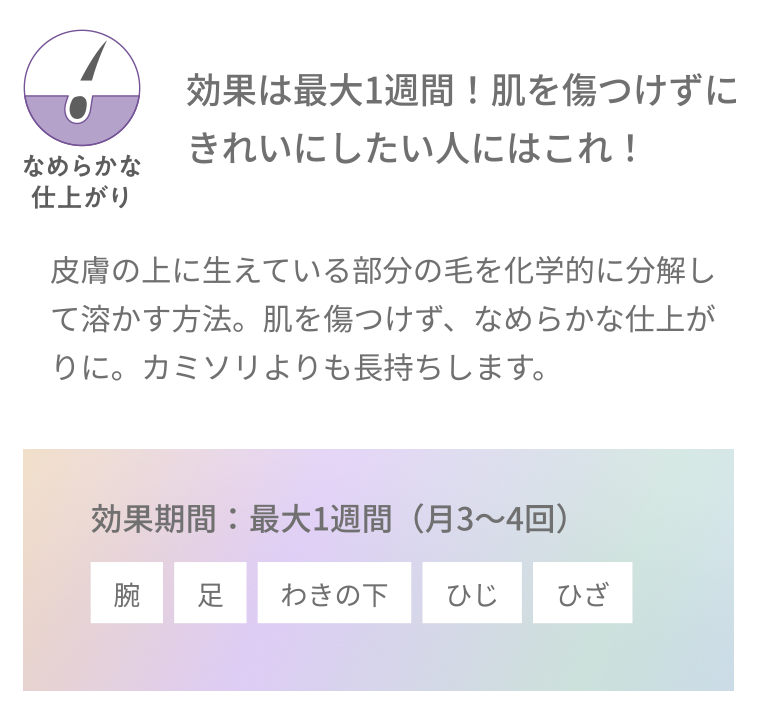 効果は最大１週間！肌を傷つけずにきれいにしたい人にはこれ！