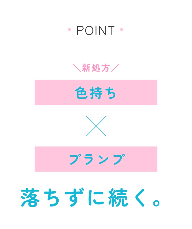POINT　色持ち×プランプ　落ちずに続く。