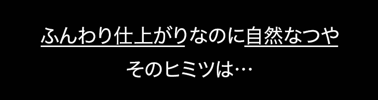 ふんわり仕上がりなのに自然なつや　そのヒミツは・・・