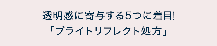 透明感に寄与する５つの着目！「ブライトリフレクト処方」