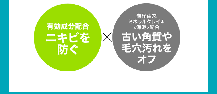 ニキビを防ぐ　×　古い角質や毛穴汚れをオフ