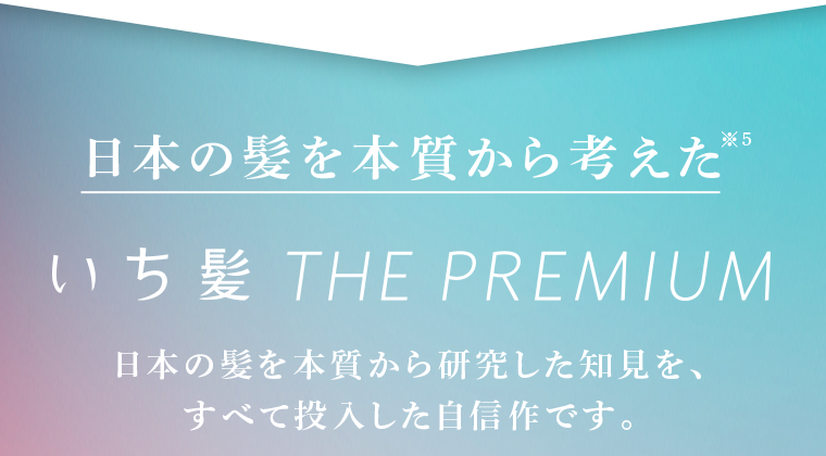日本の髪を本質から考えた　いち髪 THE PREMIUM